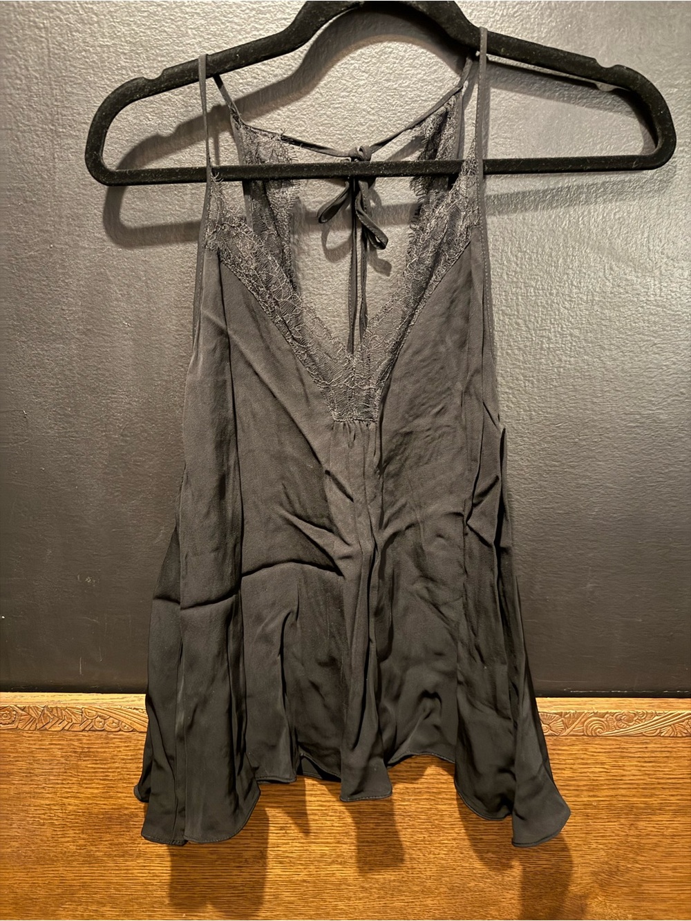 Zara Black Trafaluc Lace-Trim Cami